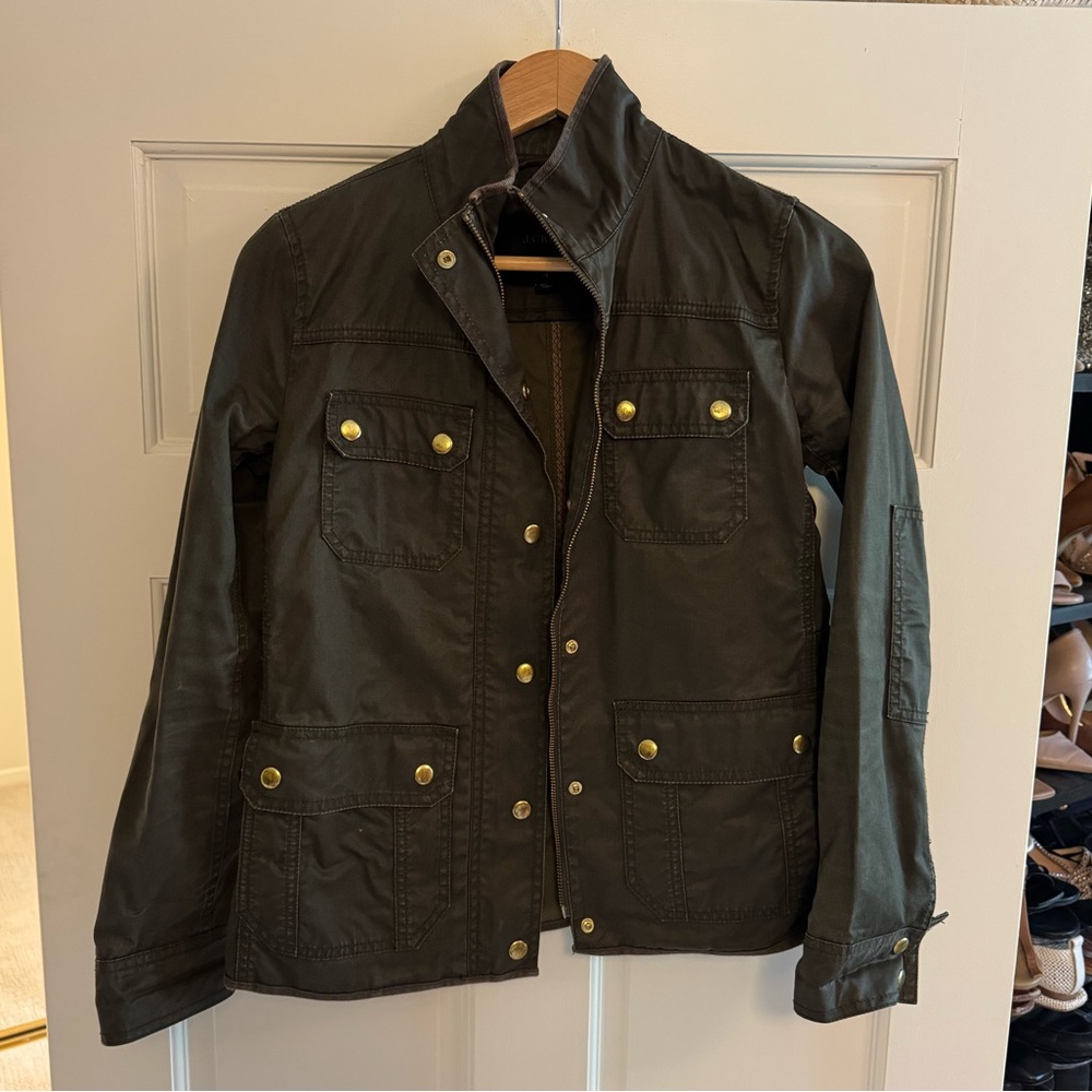 J. Crew Waxed Olive Green Jacket